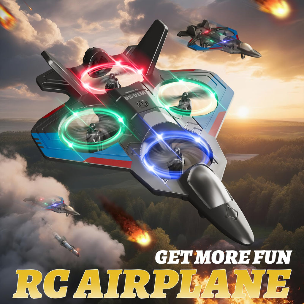 RC Planes Remote Control Airplanes Drones for Kids Adults,Black,3Batteries
