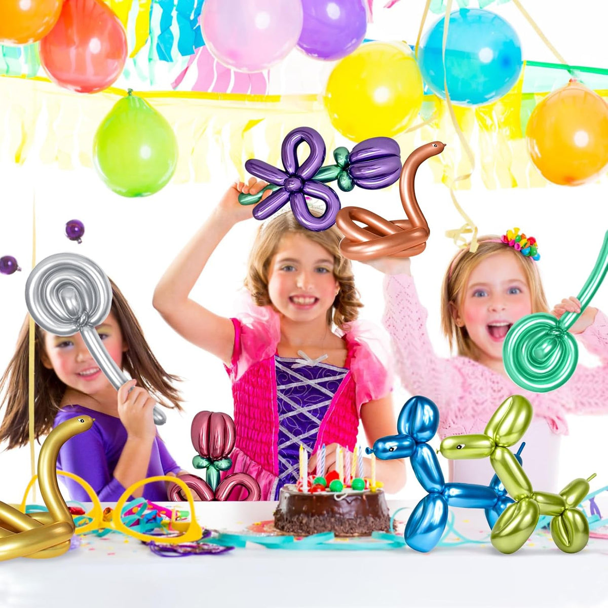 100Pcs clear 260 Balloons Clear Long Skinny Latex Balloon for Animal Ballons, Premium Quality Balloons for Beginners Baloons Making Kid's Carnivals Party Decoartion