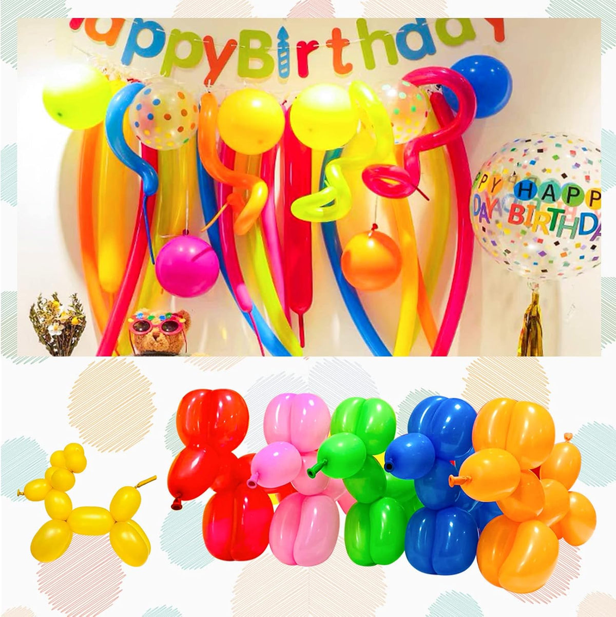 100Pcs clear 260 Balloons Clear Long Skinny Latex Balloon for Animal Ballons, Premium Quality Balloons for Beginners Baloons Making Kid's Carnivals Party Decoartion
