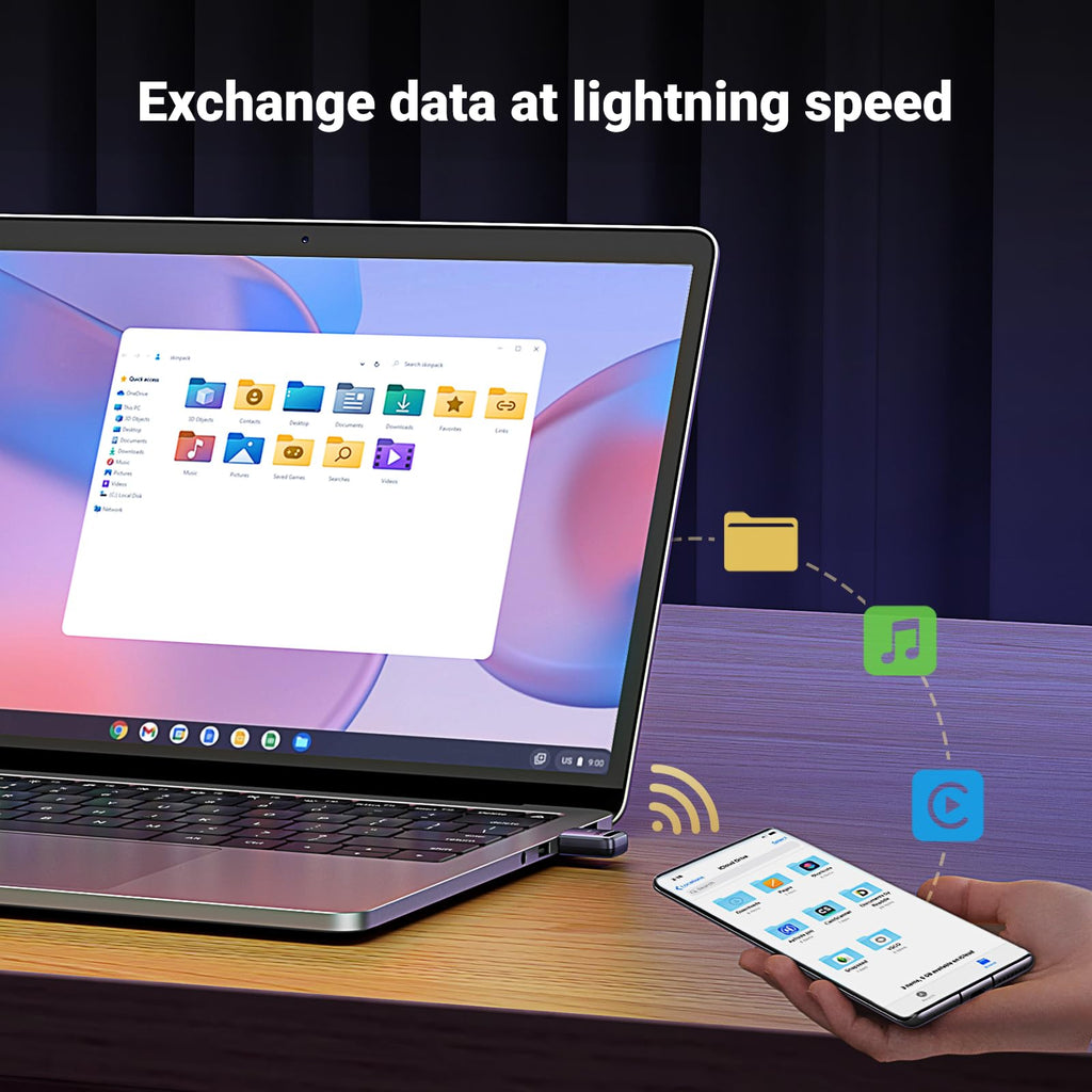 UGREEN Bluetooth 5.3 USB Adapter 328ft/100M Range for PC, Rotatable Antenna