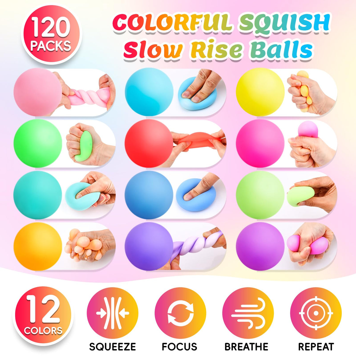 VISCOO 12 Pack Slow Rising Stress Cube, Stress Balls Fidget Squishy Toys