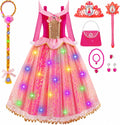 Meland Light Up Princess Dress for Girls Ages 3-10, Halloween Costume Party