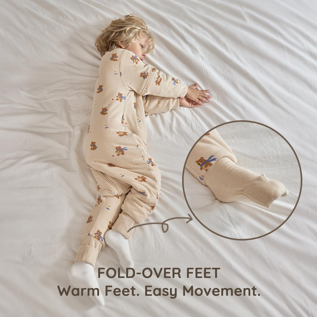 Mosebears Baby Sleeping Bag, 2.5 TOG Baby Sleep Sack with Legs,Winter Sleeping Bag with Removable Sleeves