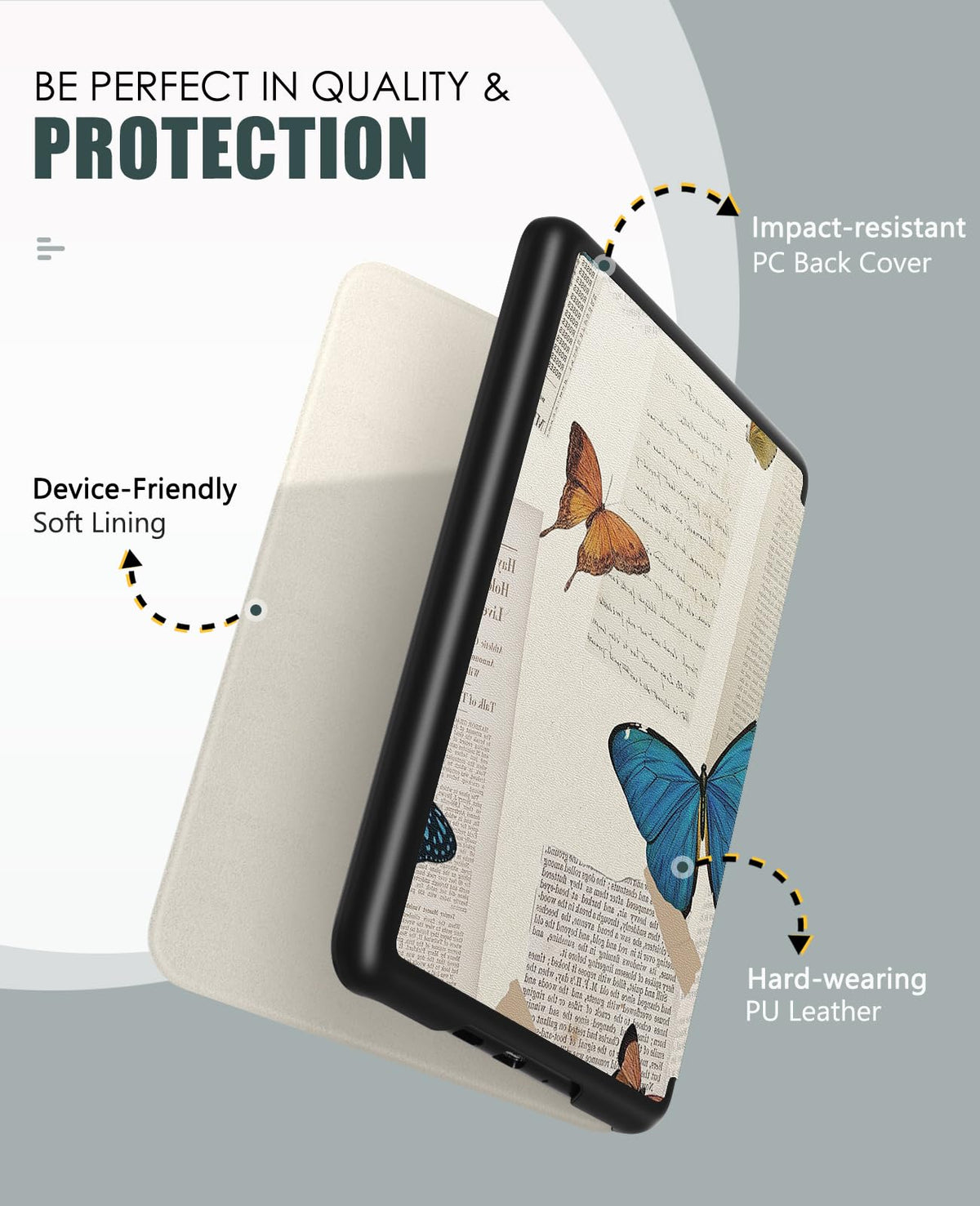 MoKo Case for 7" Kindle Paperwhite 12th Gen&Colorsoft 2024, Space Gray
