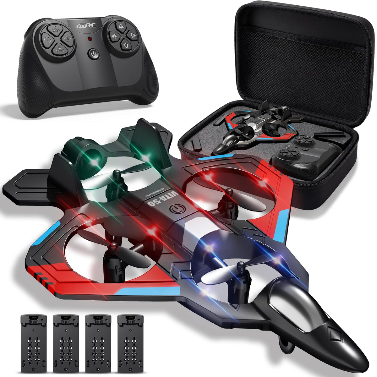 RC Planes Remote Control Airplanes Drones for Kids Adults,Black,3Batteries