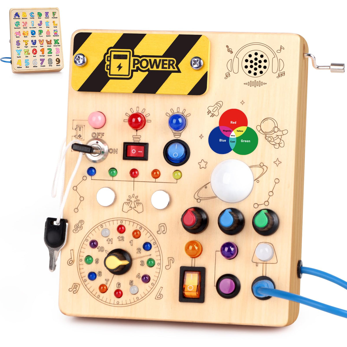 Grarain Busy Board for Toddlers - Montessori Educational Toy for 1-3 Year Old Boys & Girls | Travel-Friendly Sensory Learning Activity | Ideal for Kids with Autism(Busy Board v2)