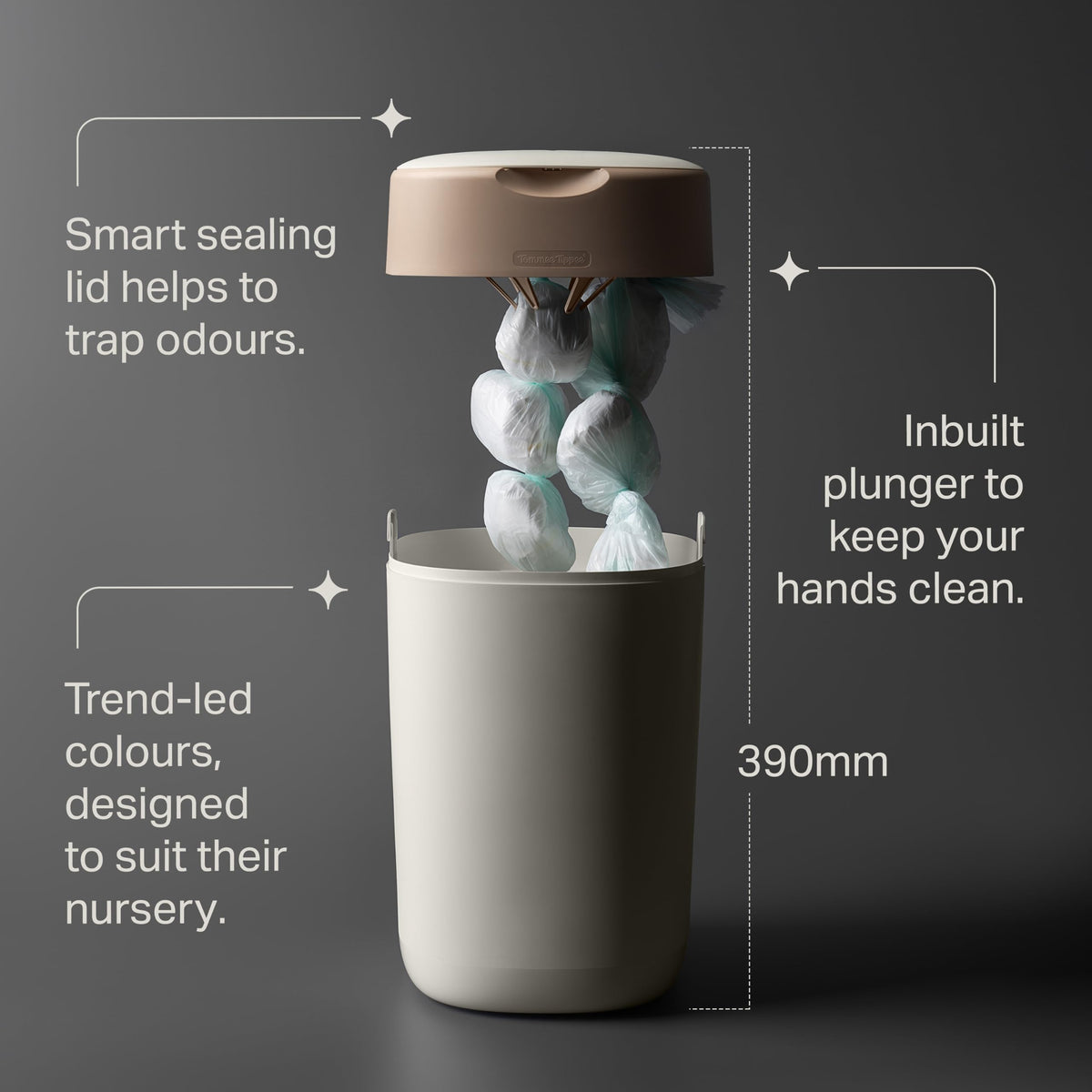 Tommee Tippee Twist & Click Nappy Bin Odour & Germ Protection