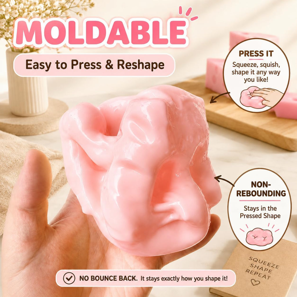 Cheese Squishy Toy – Coconut Oil Squishy Dough Texture Stress Relief Fidget Toy for Adults, Anxiety Relief Sensory Tool, Unique Desk Decor, Not Edible