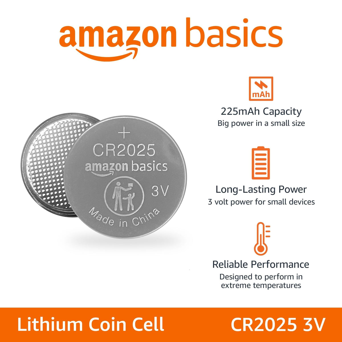Amazon Basics 6-Pack CR2032 Lithium Coin Cell Battery, 3 Volt, Long Lasting Power, Mercury-Free