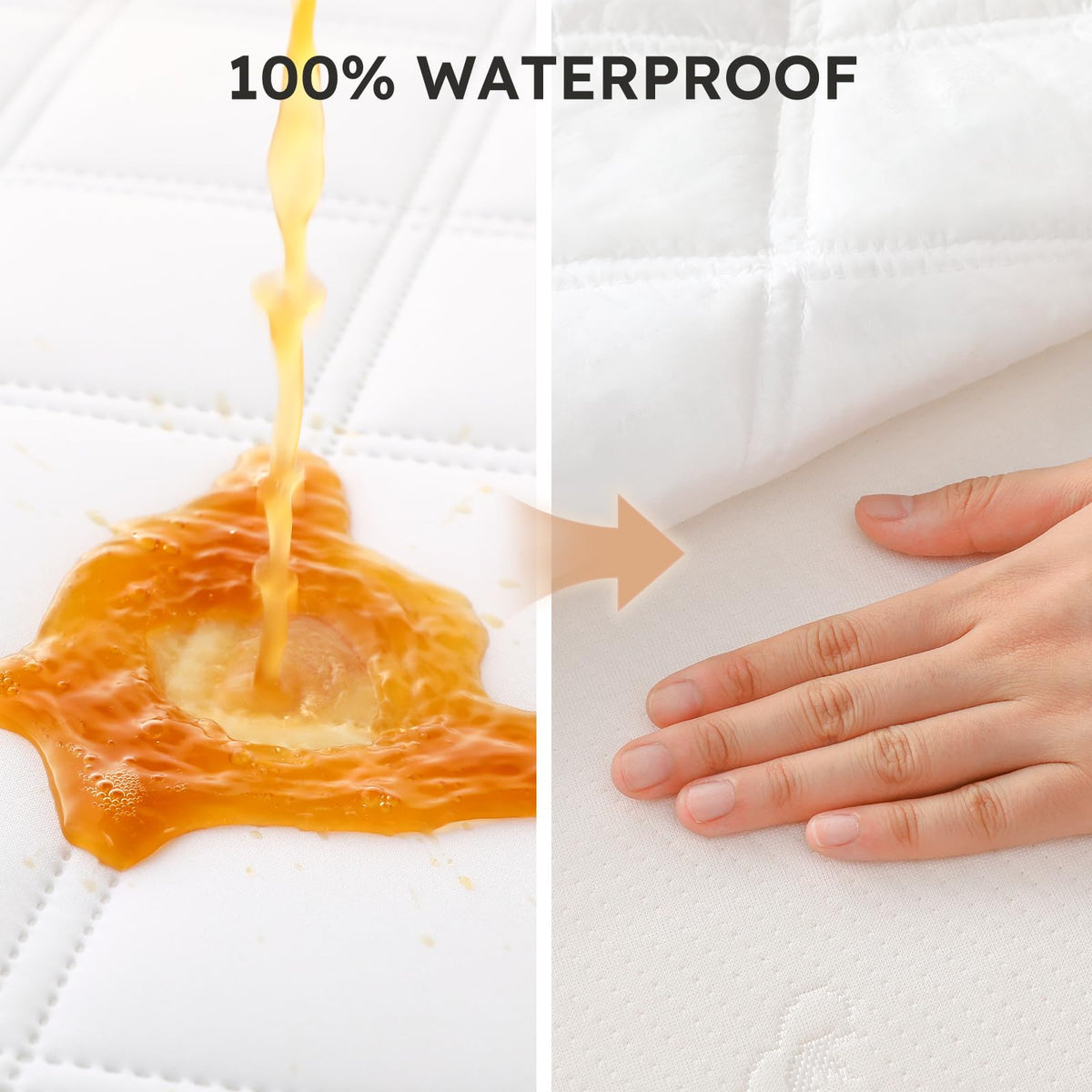 Yoofoss Waterproof Cot Bed Mattress Protector 120 x 60 cm Breathable Toddler Bed Mattress Protector Comfortable Noiseless White