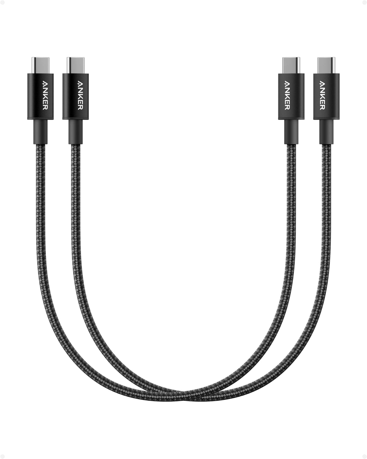 Anker USB C to USB C Charger Cable, 60W (3A) New Nylon (3ft/0.9m 2-Pack)