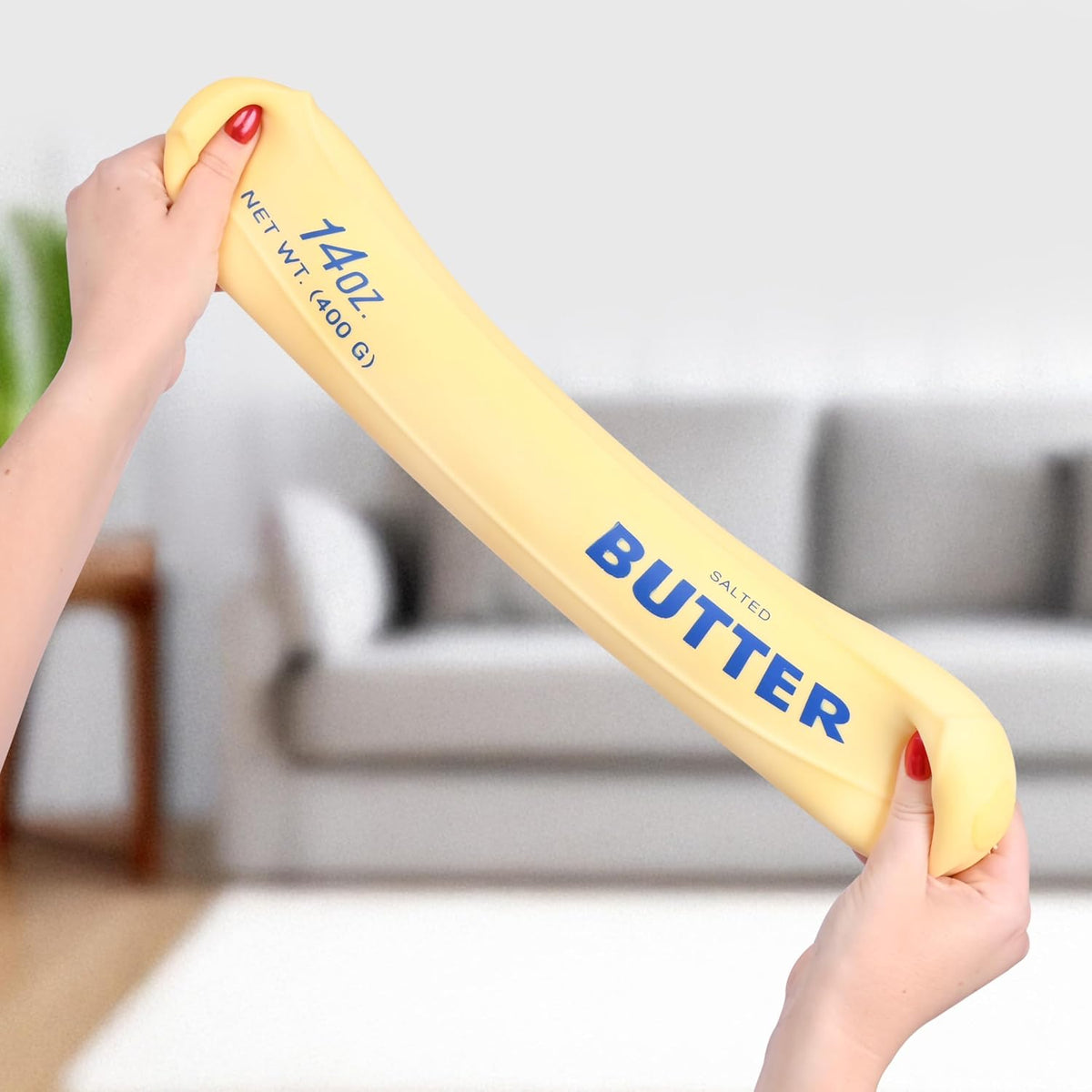 Toymendous Squeeze Butter, Jumbo Squishy Stress Toy, Children Ages 3+, 10.5 inches Long, Stretch & Squish