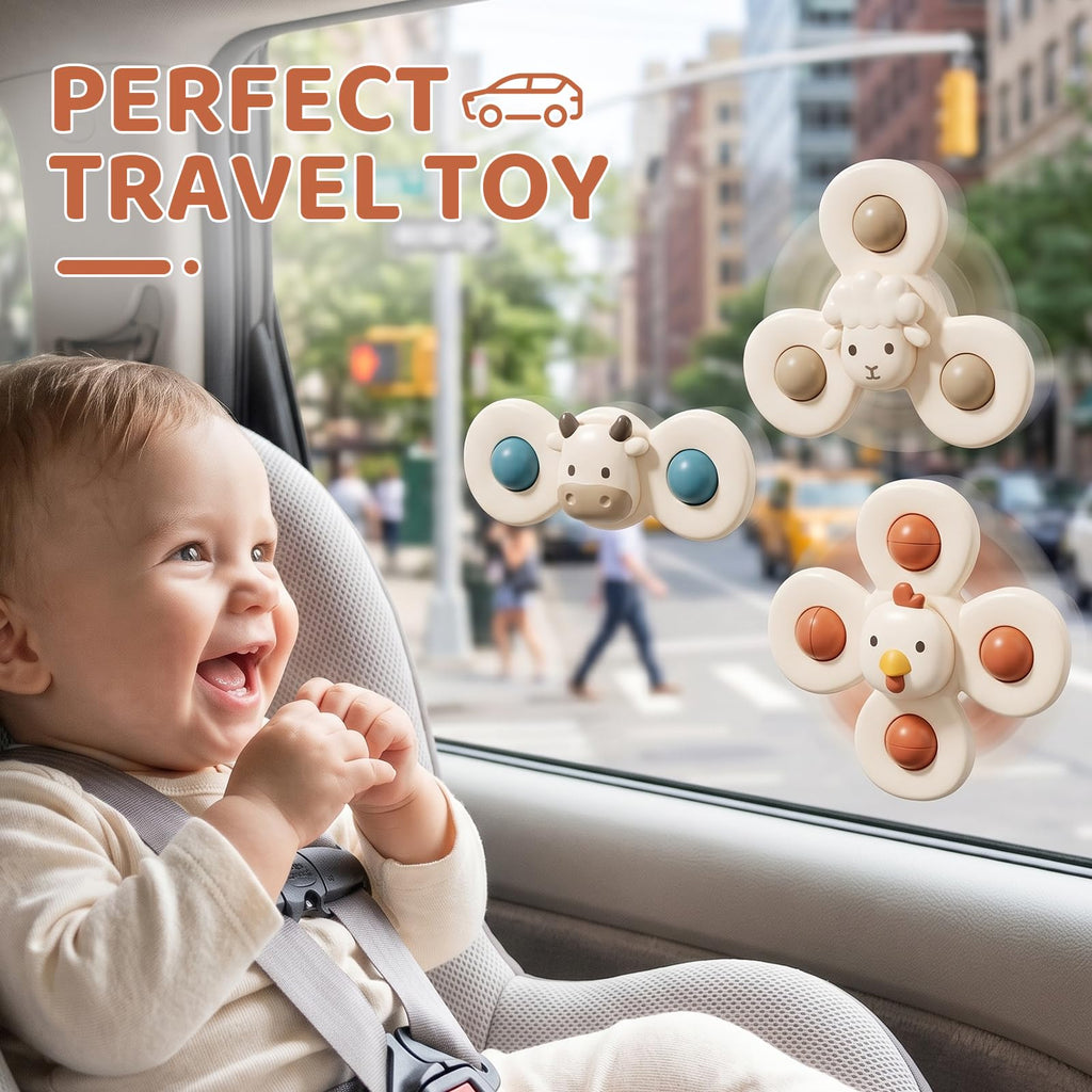 ALASOU Suction Cup Spinner Airplane Travel Toys for 1 Year Old Boy Girl