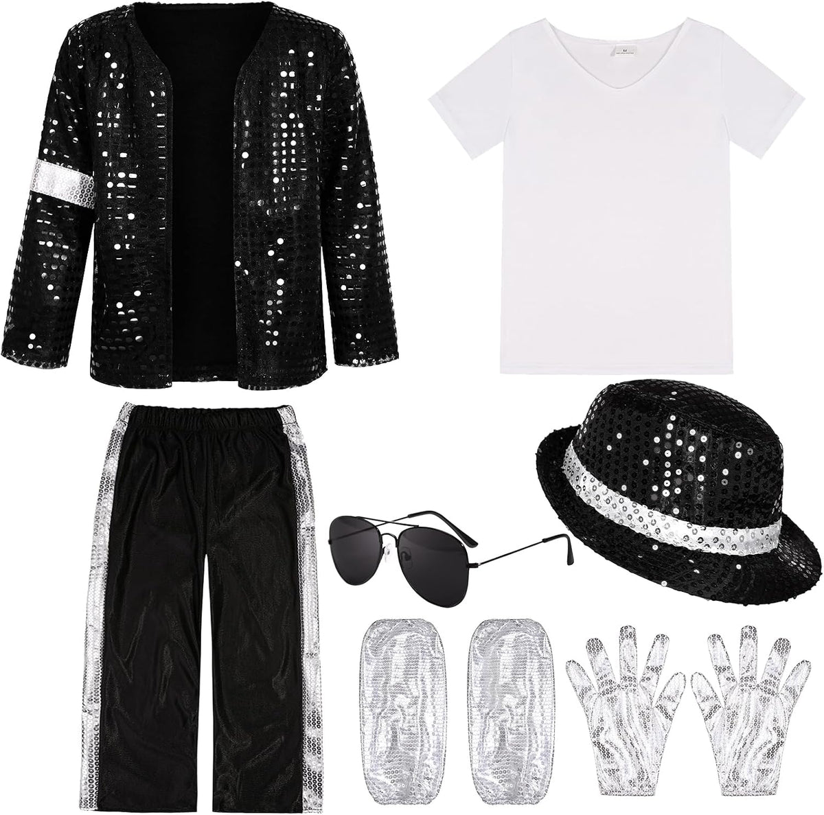 Kids Dance Star Costume for Boys 80s 90s Pop Stage Outfits for Halloween