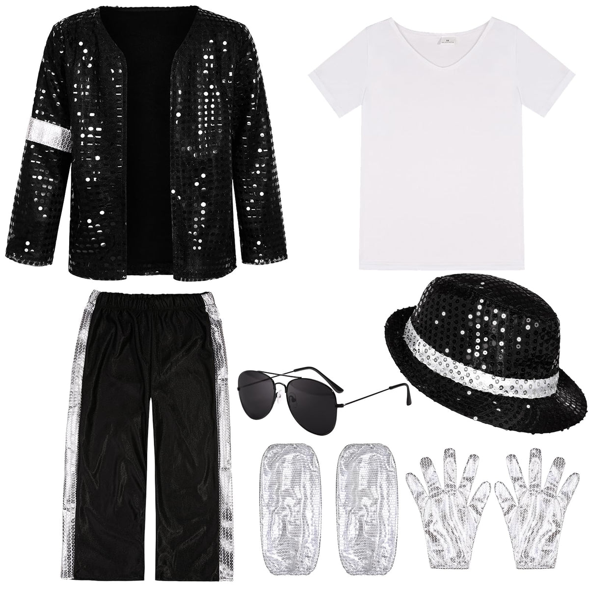 Kids Dance Star Costume for Boys 80s 90s Pop Stage Outfits for Halloween