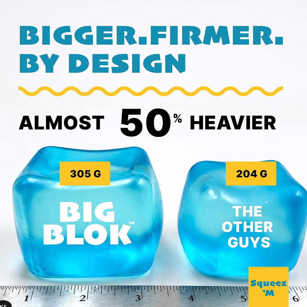 Original BigBlok Premium Stress Cube, Squishy Fidget Toy, Kids & Adults