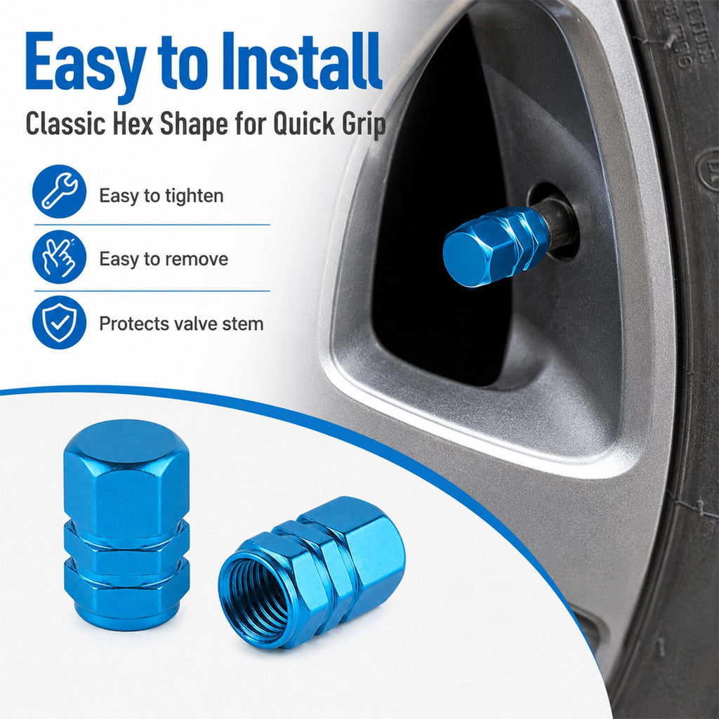 Aluminum Tire Valve Caps,8 Pcs Dustproof Stem Covers