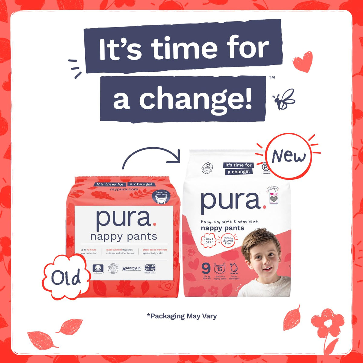 Pura Nappy Pants Size 5 (12–17kg) 20 Count Sensitive Skin
