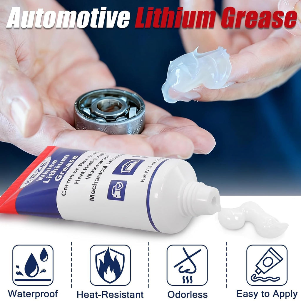 KEZE Grease Ceramic Brake Lube Automotive Heat Resistant, Rust Corrosion Protection Moisture-Proof Stop Squeal Synthetic Pin Grease for Bushing Caliper Pin Brake Pad,30g Each, 1-Pack