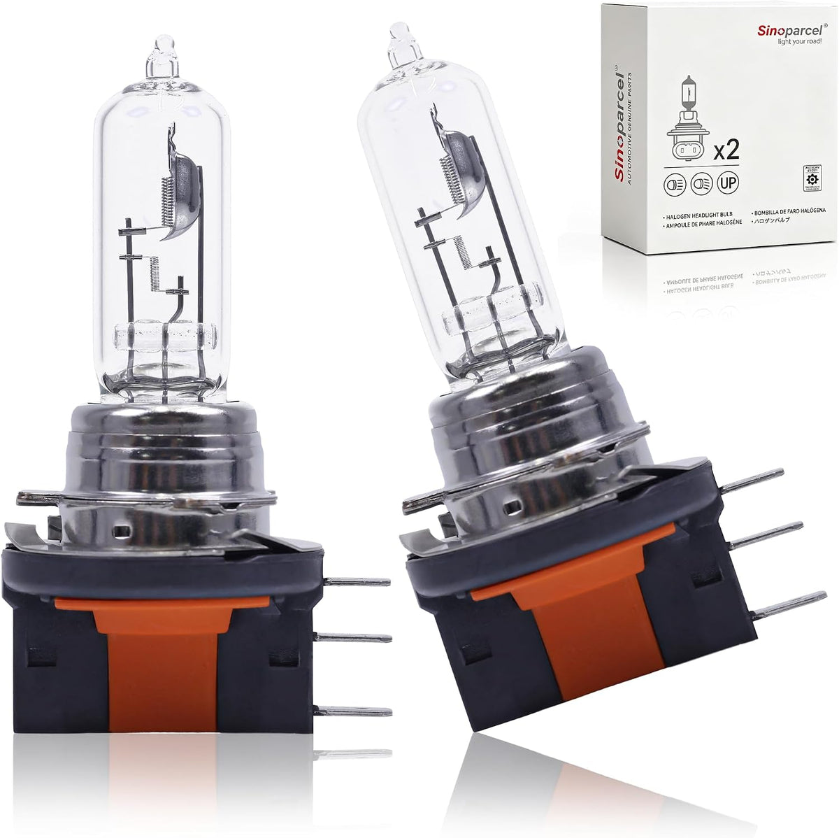 Sinoparcel H15 Headlight Bulb, OEM Replacement, Standard 3200K Warm White