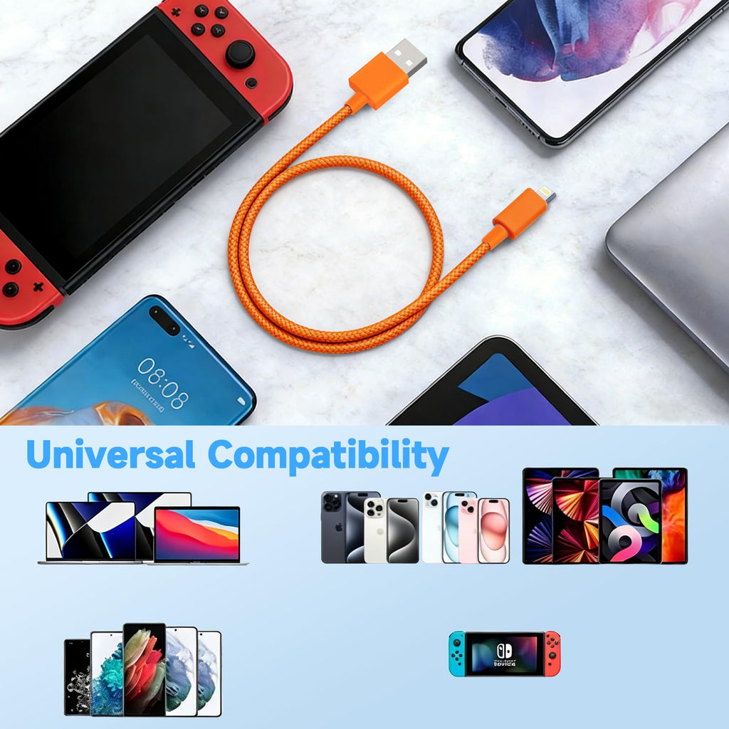 iPhone Charger Cable 1M [Apple MFi Certified] Lightning to USB Cable Lead 3 Foot, 2.4A Fast Charging Cable for iPhone 14 13 12 11 Pro Max XS XR X 8 7 6 Plus 5, iPad and iPod