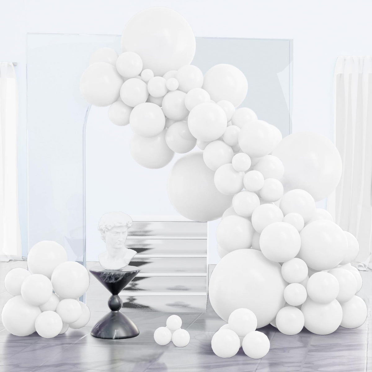 PartyWoo Baby Pink Balloons 152pcs Pastel Pale Light Pink Different Sizes