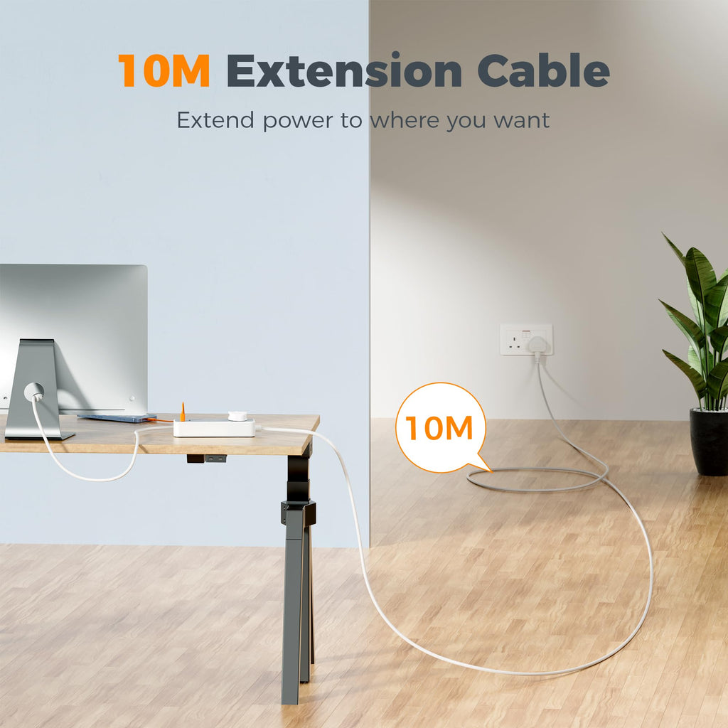 TESSAN 1.5M Extension Lead with PD 20W USB C Charger (4 USB Slots)