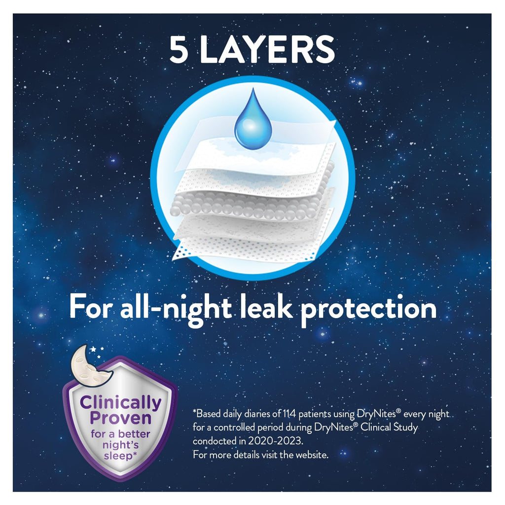 HUGGIES DryNites, Pyjama Pants, Boys 13+ Years (48-60KG), 33 x Bedwetting Pants, Up to 100% Leak Free Nights
