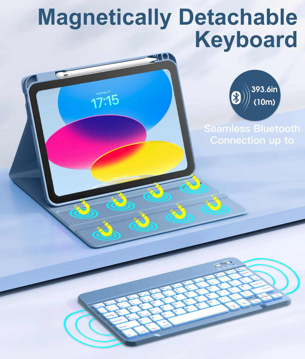 Vobafe Keyboard Case for iPad A16 11th Generation 11 inch/10th Gen 10.9"