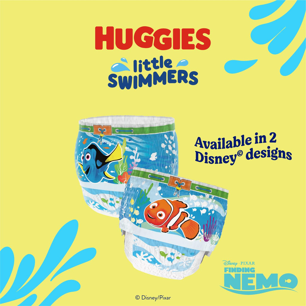 Huggies Little Swimmers, Swim Nappies - Size 3-4, 36 Baby Swim Pants - Leak Guards and Stretchy Waistband Protect Without Swelling - Tear Sides for Easy Removal