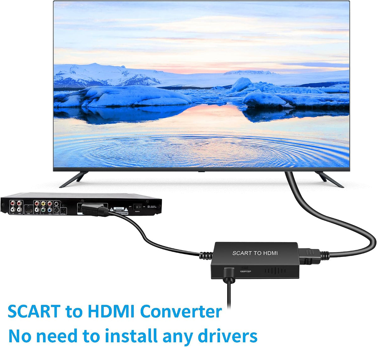 uhddadi Scart to HDMI Converter with HDMI Cable,Scart HDMI Adapter