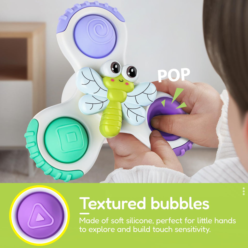 ALASOU Pop Suction Cup Spinner Airplane Travel Toys for 1 Year Old Boy Girl
