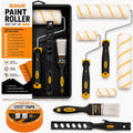 Raulde Paint Roller Set of 10 - Paint Rollers and Trays Set - Roller Sets for Painting - Paint Brush and Rollers for Painting - Wall Paint Roller - Home Painting Kit