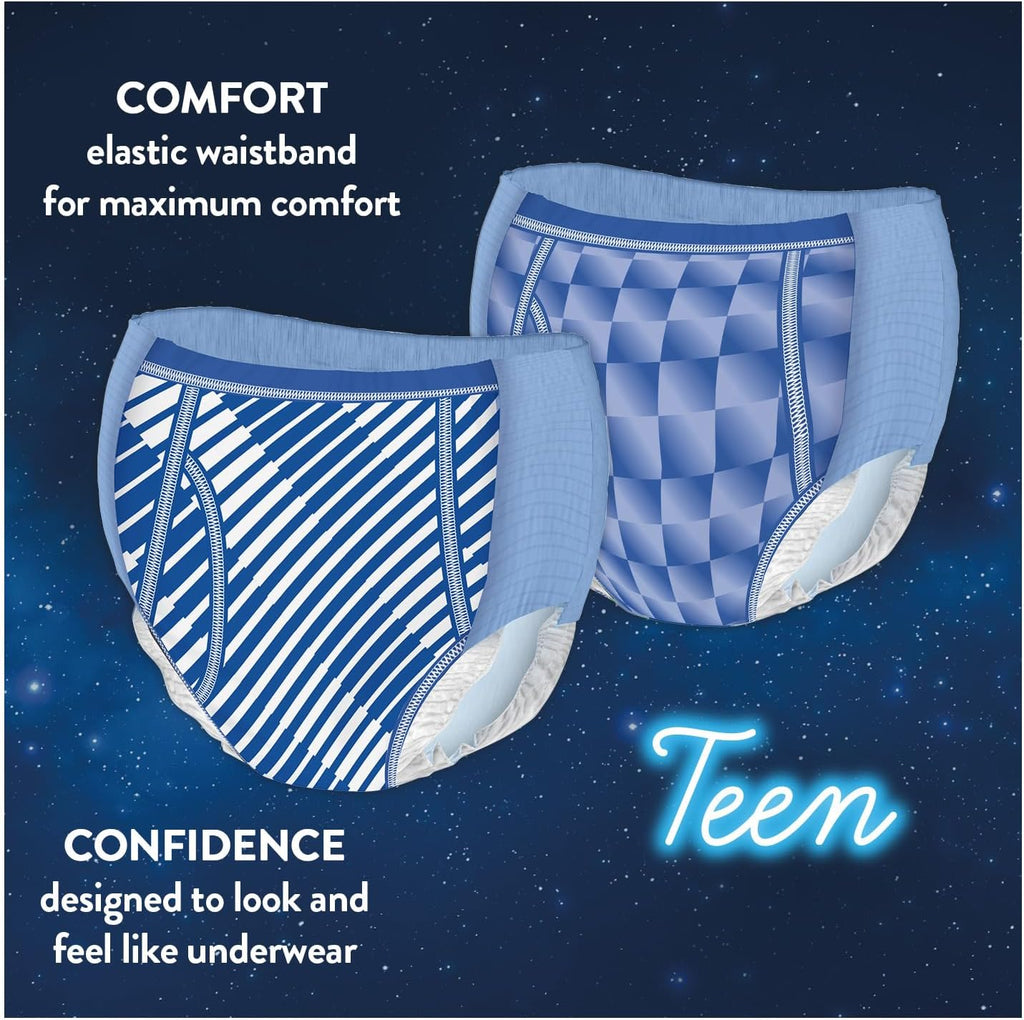 HUGGIES DryNites, Pyjama Pants, Boys 13+ Years (48-60KG), 33 x Bedwetting Pants, Up to 100% Leak Free Nights