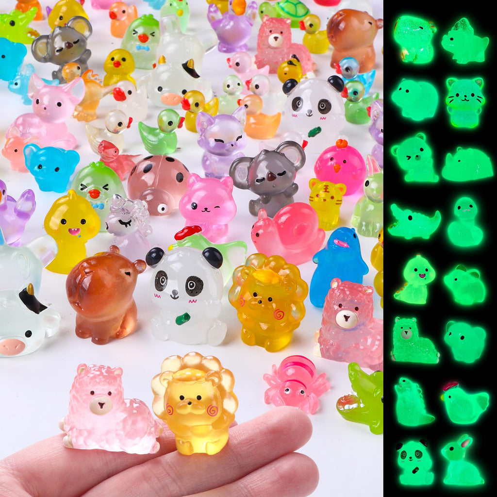 DIYDEC 24pcs Luminous Christmas Mini Resin Tree Figures Toys