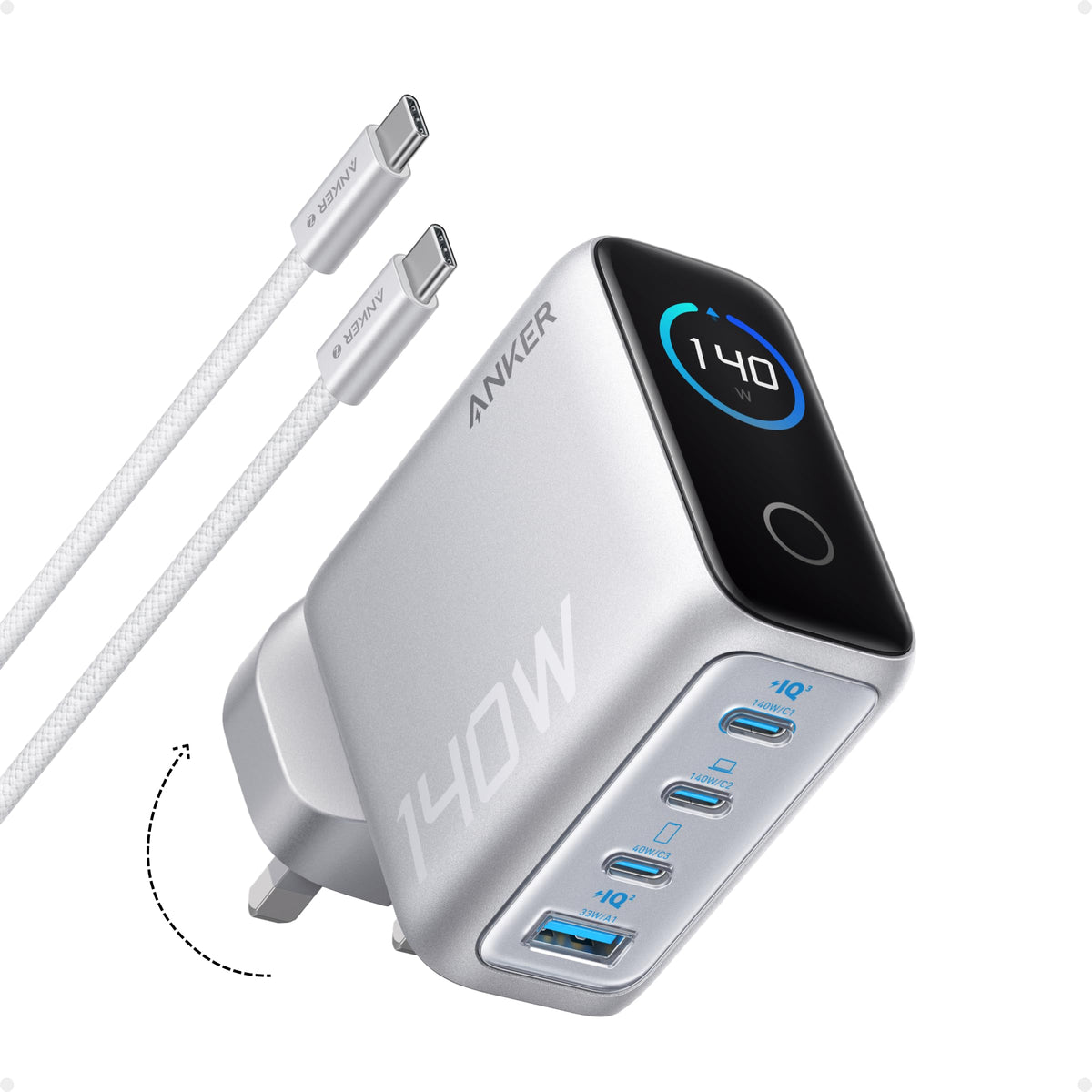 Anker 140W GaN USB C Foldable Plug, Fast Charger for iPhone 18 Pro Max