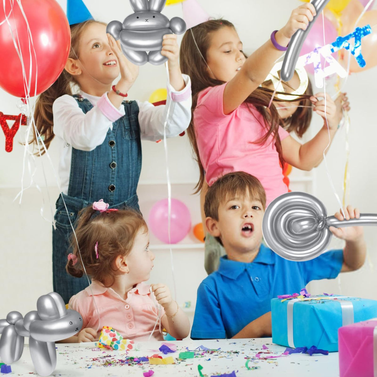 260 Black Long Balloons for Balloon Garland Thickening Skinny Latex Twisting Animals Modeling Christmas Birthday Wedding Party Festival Decorations 100pcs