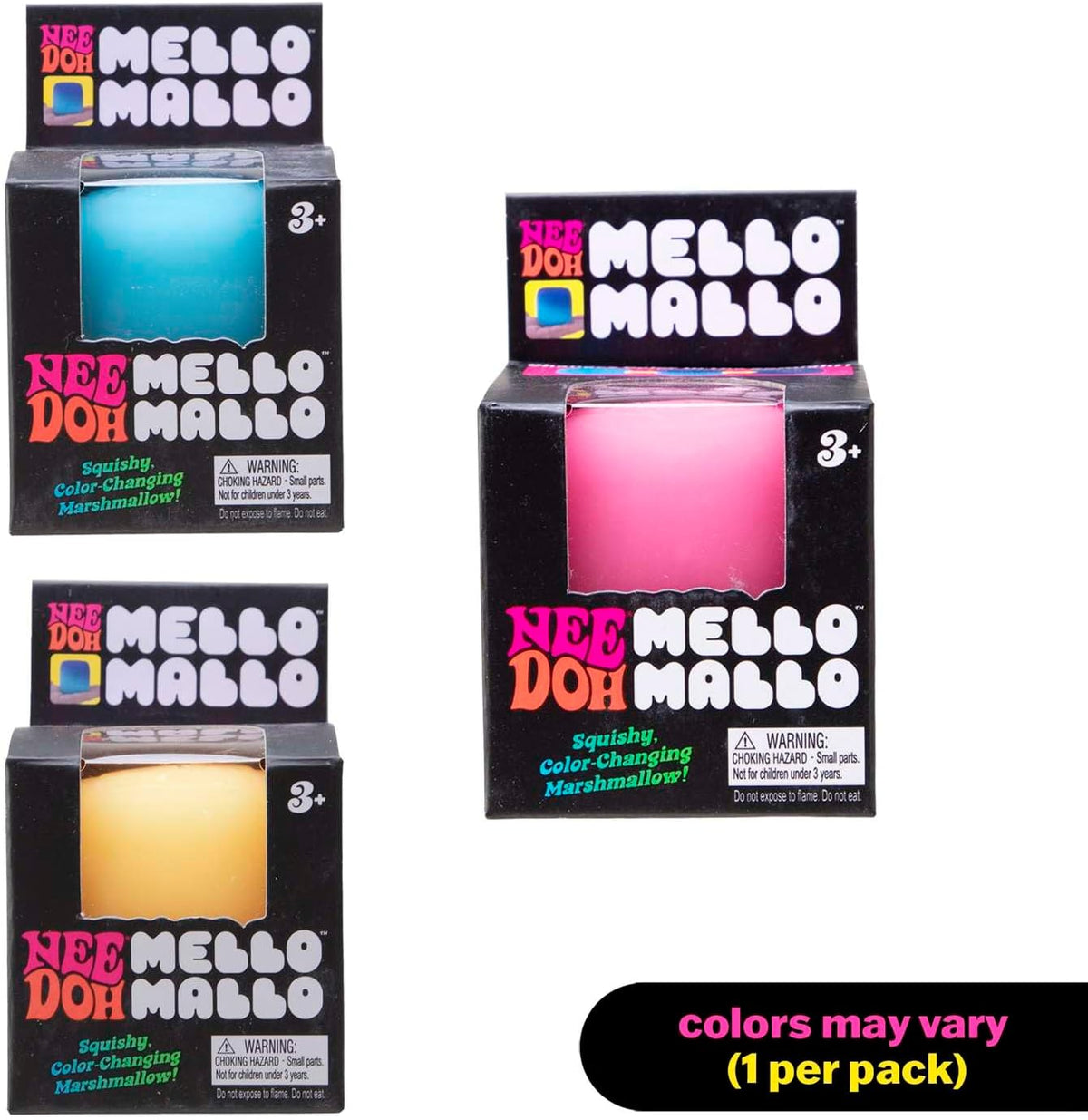Schylling NeeDoh Mello Mallo - Sensory Toy with a Satisfying Dough Filling - Changes Color in the Sun - Color May Vary (1 Per Pack)