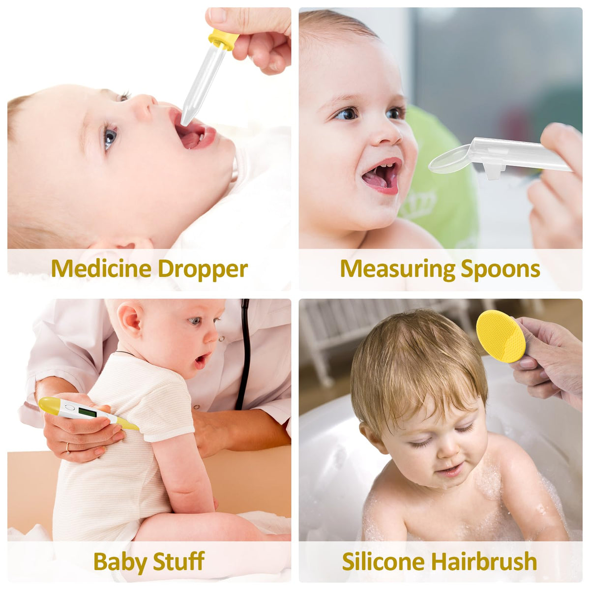 Qunlions life Baby Healthcare and Grooming Kit, Infant Safety Care Set with Hair Brush Comb Nail Clipper, Baby Essentials Kit for Newborn Girls Boys (Green 14 in 1）