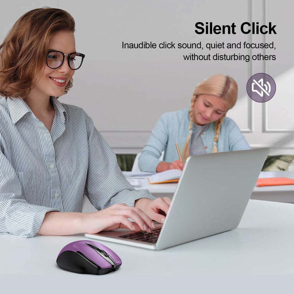 TECKNET Bluetooth Mouse, Wireless Mouse Rechargeable