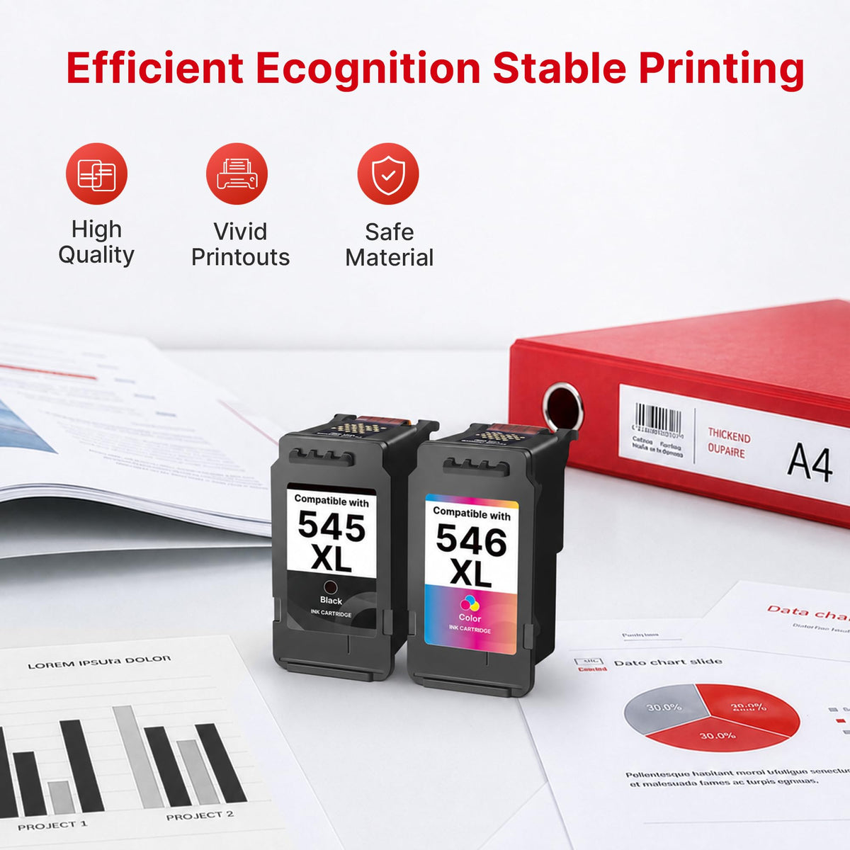 62XL Ink Cartridge 1Black 1TriColour Replacement for HP 62XL Ink Cartridges