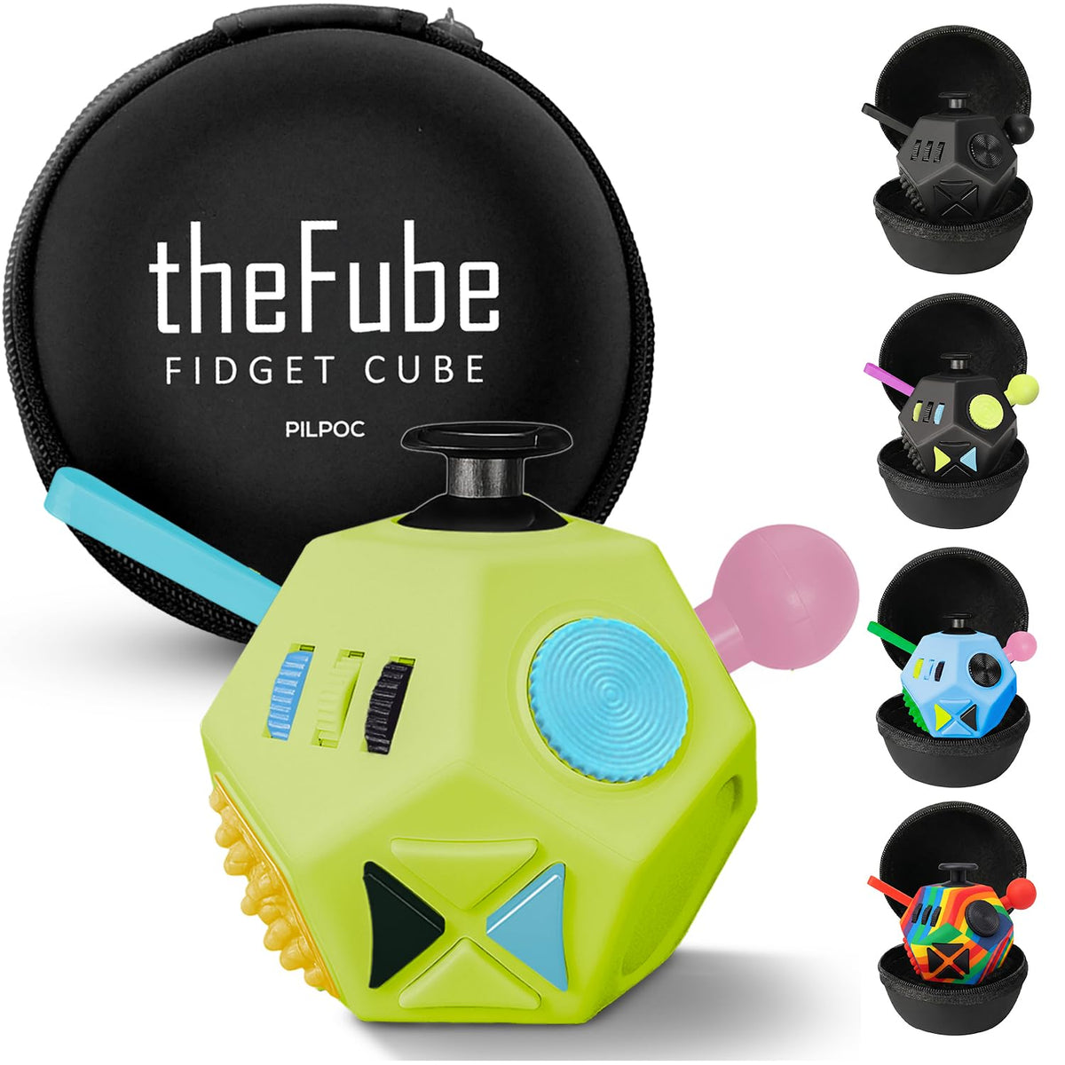 PILPOC theFube Fidget Cube Handy Anxiety Toys for Kids and Adults (Black)