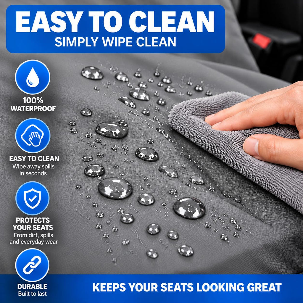 BLKWPSPFP920 Heavy Duty Black Waterproof Car Seat Covers/Protectors - 2 x Fronts
