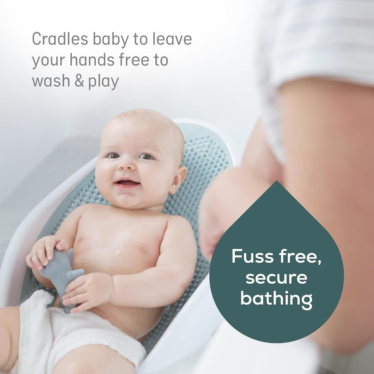 Angelcare - Baby Bath Support - Soft Touch Support - Water Level Indicator - Ideal for Babies Less Than 6 Months Old - Aqua
