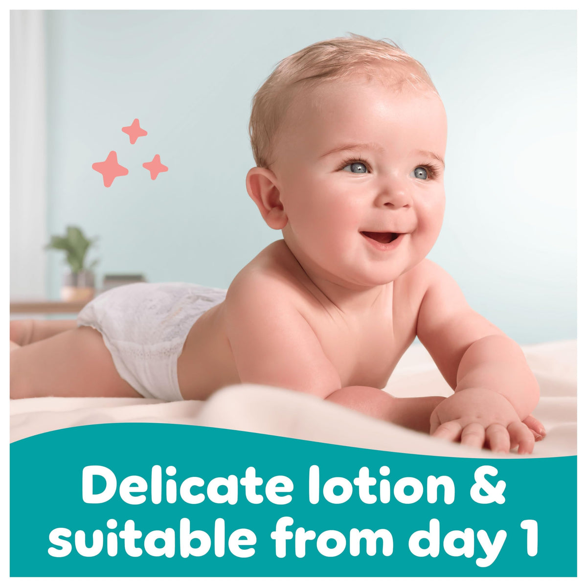 Pampers Sensitive Baby Wipes 24 Packs of 52 Wipes = 1248 Baby Wet Wipes, 2 in 1 Gently Cleans & Protects, 0% plastic in wipes