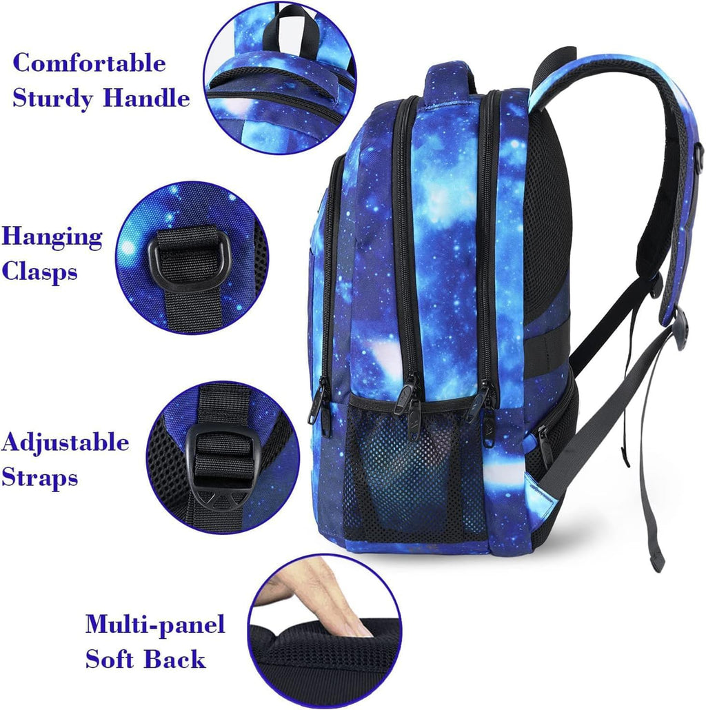 MATEIN Travel Laptop Backpack, Work Bag Lightweight Laptop Bag, Black Blue