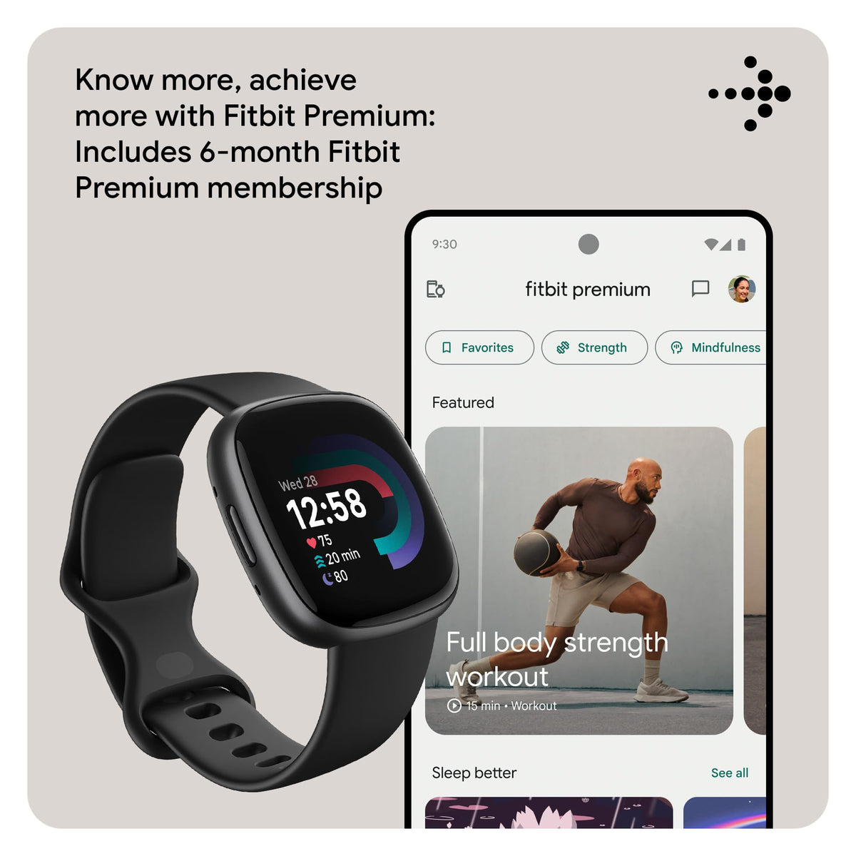 Google Fitbit Versa 4 Fitness Smartwatch with built-in GPS and up to 6 days battery life - compatible with iOS 15 or higher & Android OS 9.0 or higher, Waterfall Blue/Platinum