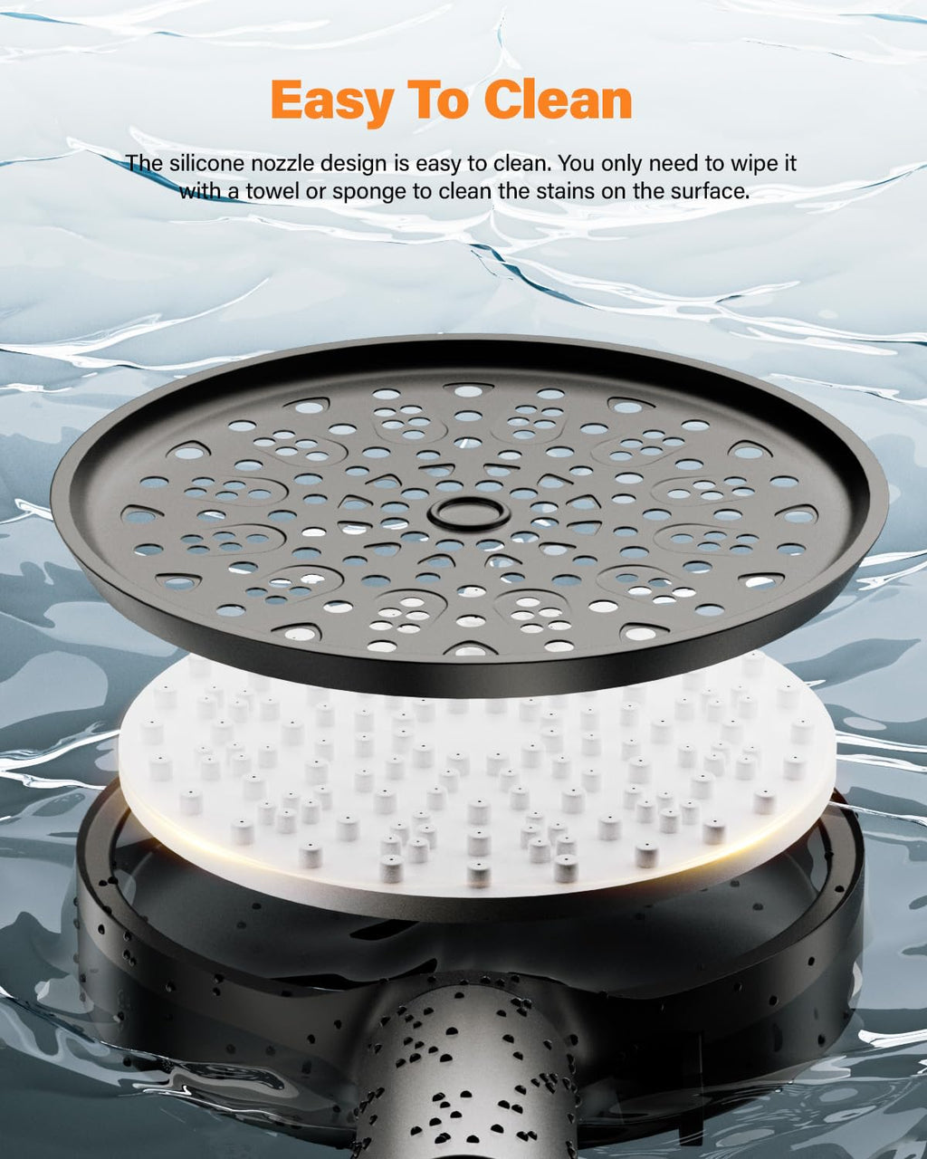 Cobbe Hard Water Filter Shower Head with 1.5m Hose and Holder