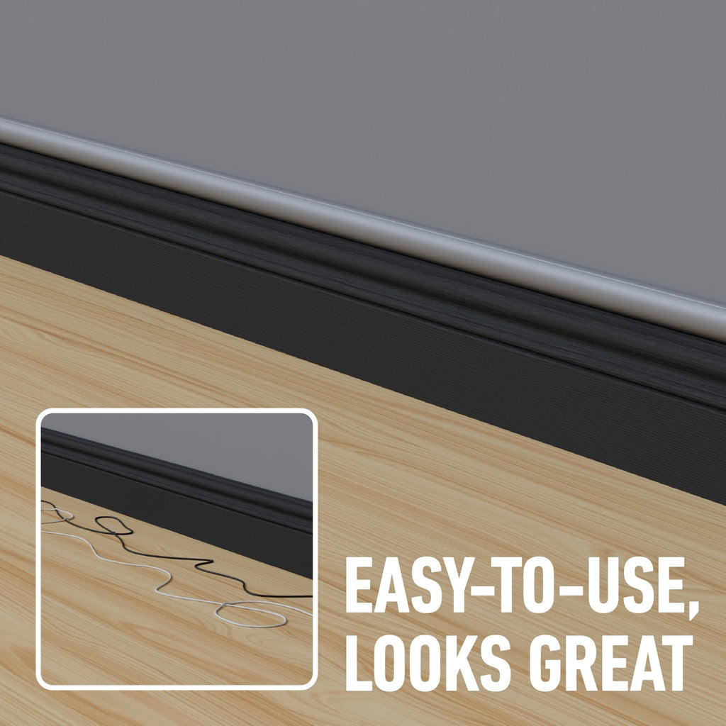 D-Line 30x15mm Cable Trunking 4m Multipack, Half Round Profile, Self-Adhesive Wire Cover, Paintable Cable Management - 10x 30mm (W) x 15mm (H) x 40cm Lengths and Accessories - Aluminium-Effect