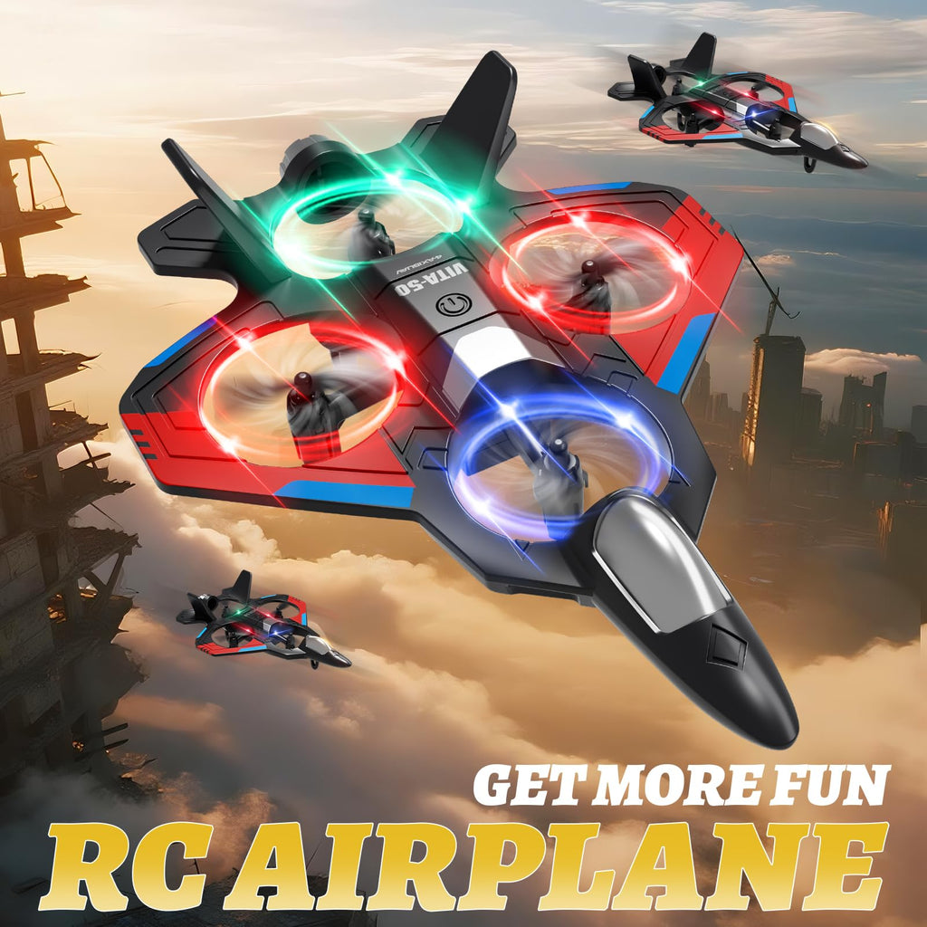 RC Planes Remote Control Airplanes Drones for Kids Adults,Black,3Batteries